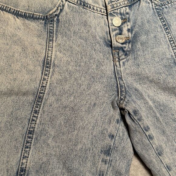 Free People High Rise Button Fly Tapered Jean Light Wash Distressed Look Size 27 - Picture 13 of 13